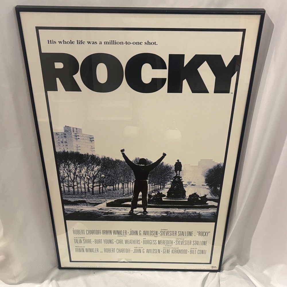 Framed Rocky Movie Poster - Black and White